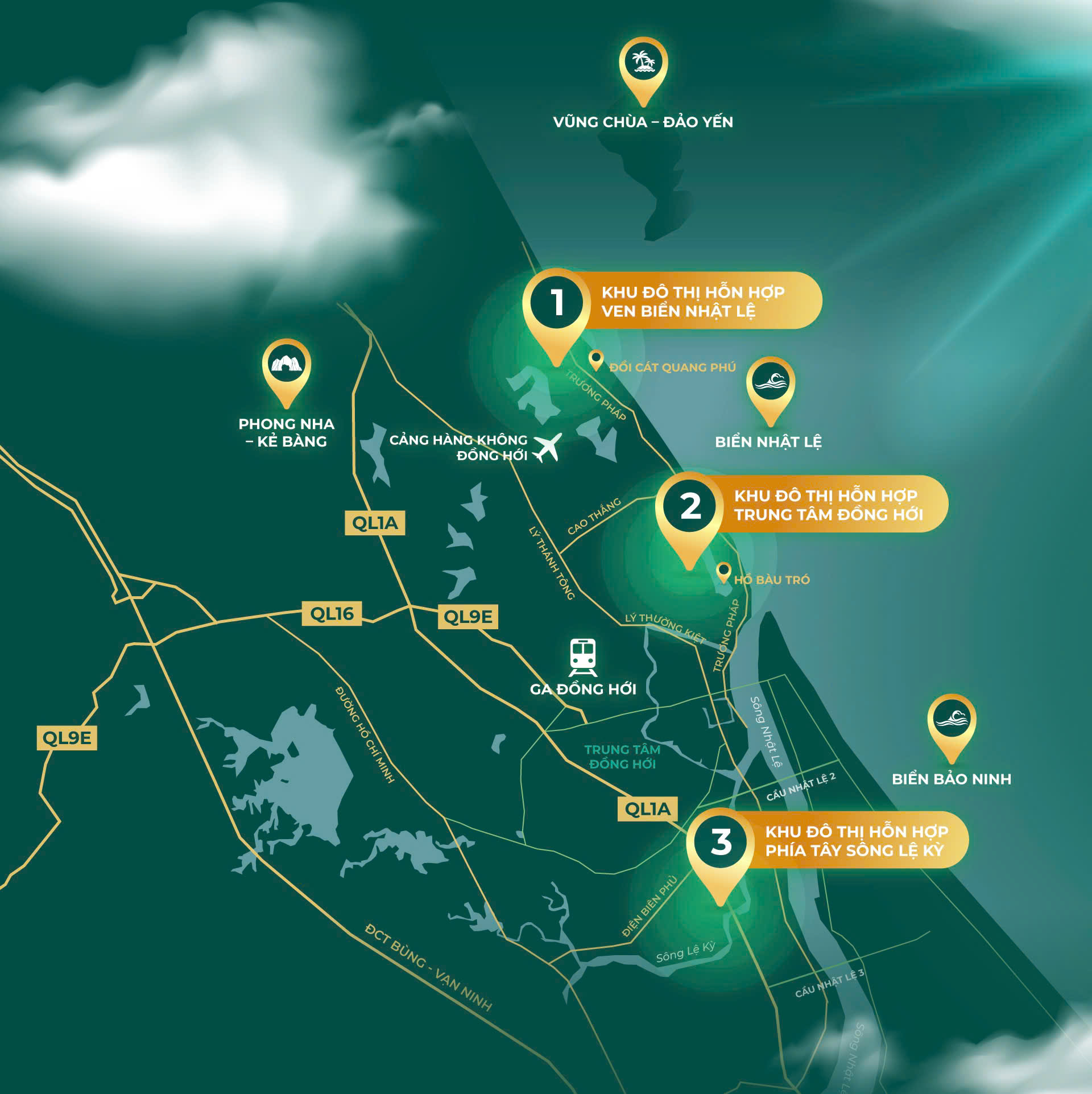 Ba dự án tọa lạc tại những khu vực trung tâm, là tâm điểm của giao thông, du lịch.