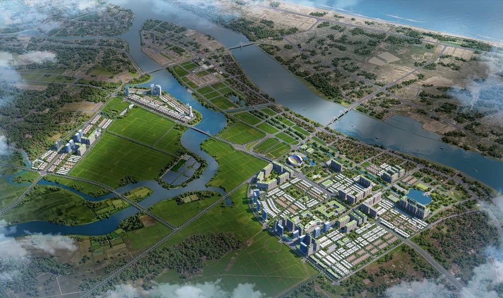Ảnh phối cảnh minh họa Khu đô thị phía Tây sông Lệ Kỳ.