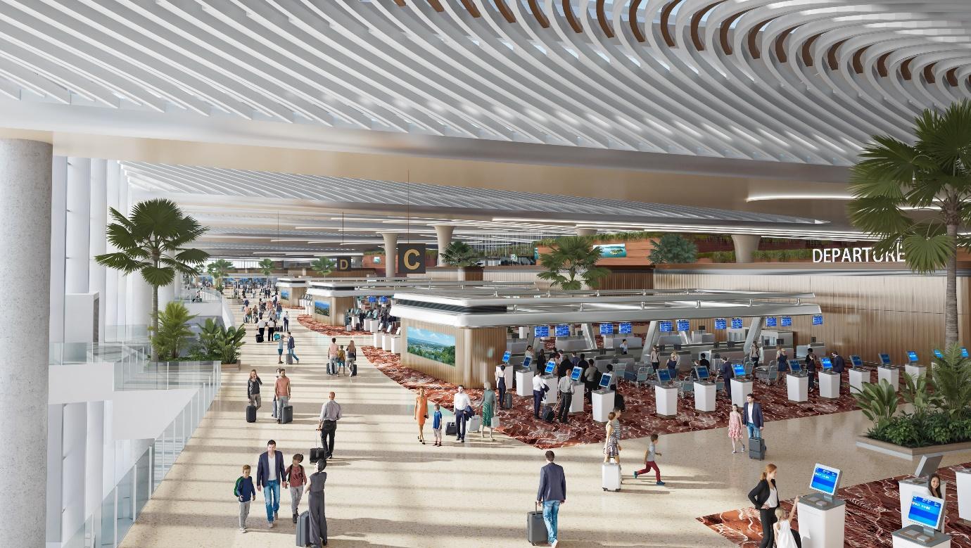 Khu vực làm thủ tục tự động hiện đại của sân bay Phú Quốc