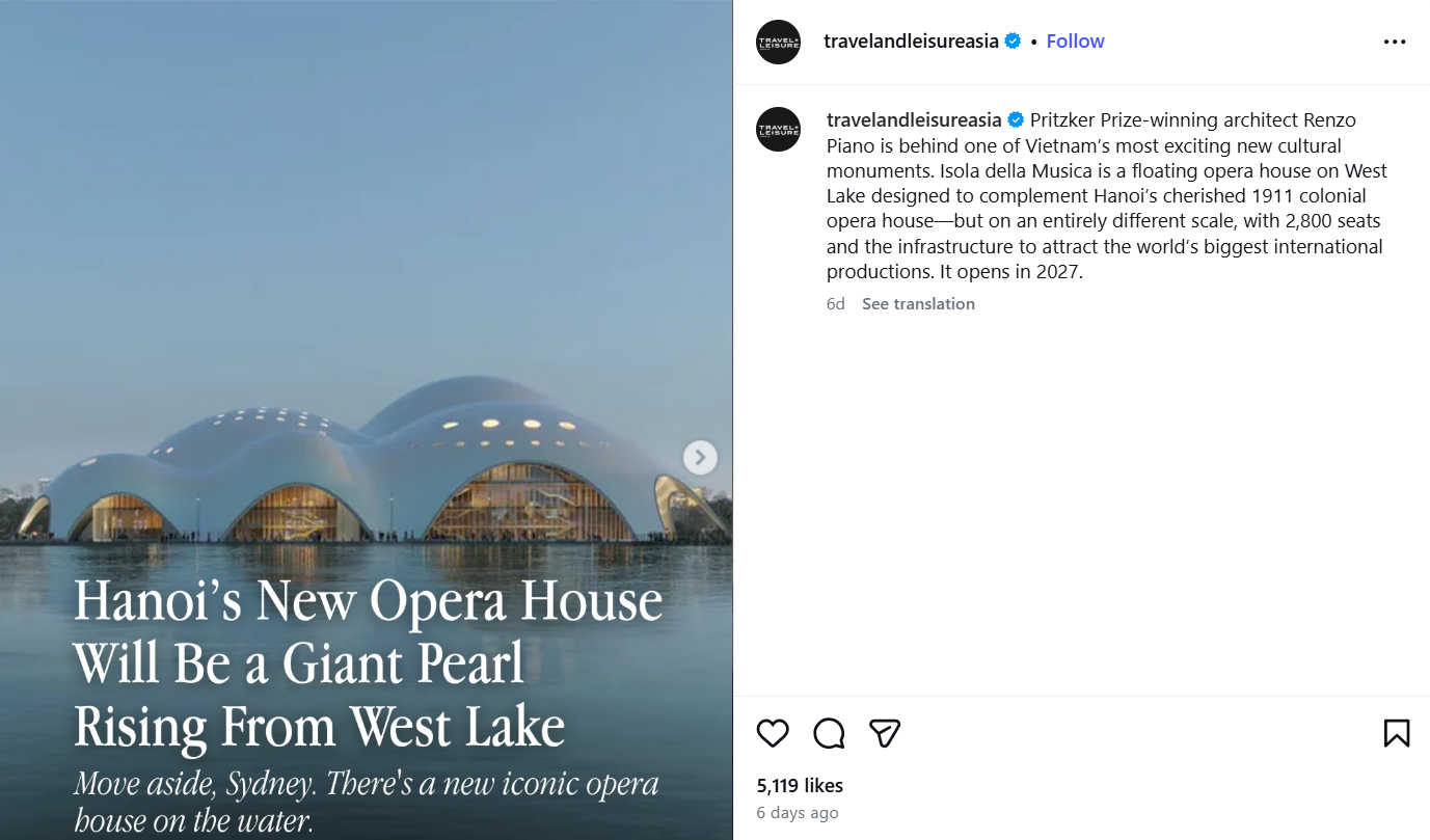 Nhà hát Opera Hà Nội trở thành tâm điểm của giới xê dịch tinh hoa toàn cầu khi được đặt lên bàn cân so sánh với những biểu tượng vĩ đại nhất hành tinh