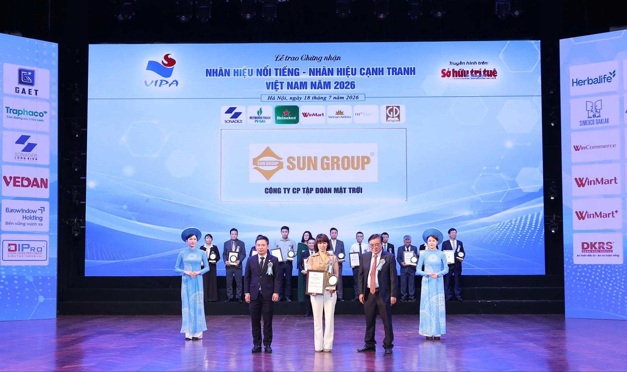 Sun Group được vinh danh trong Top 10 Nhãn hiệu nổi tiếng Việt Nam 2026
