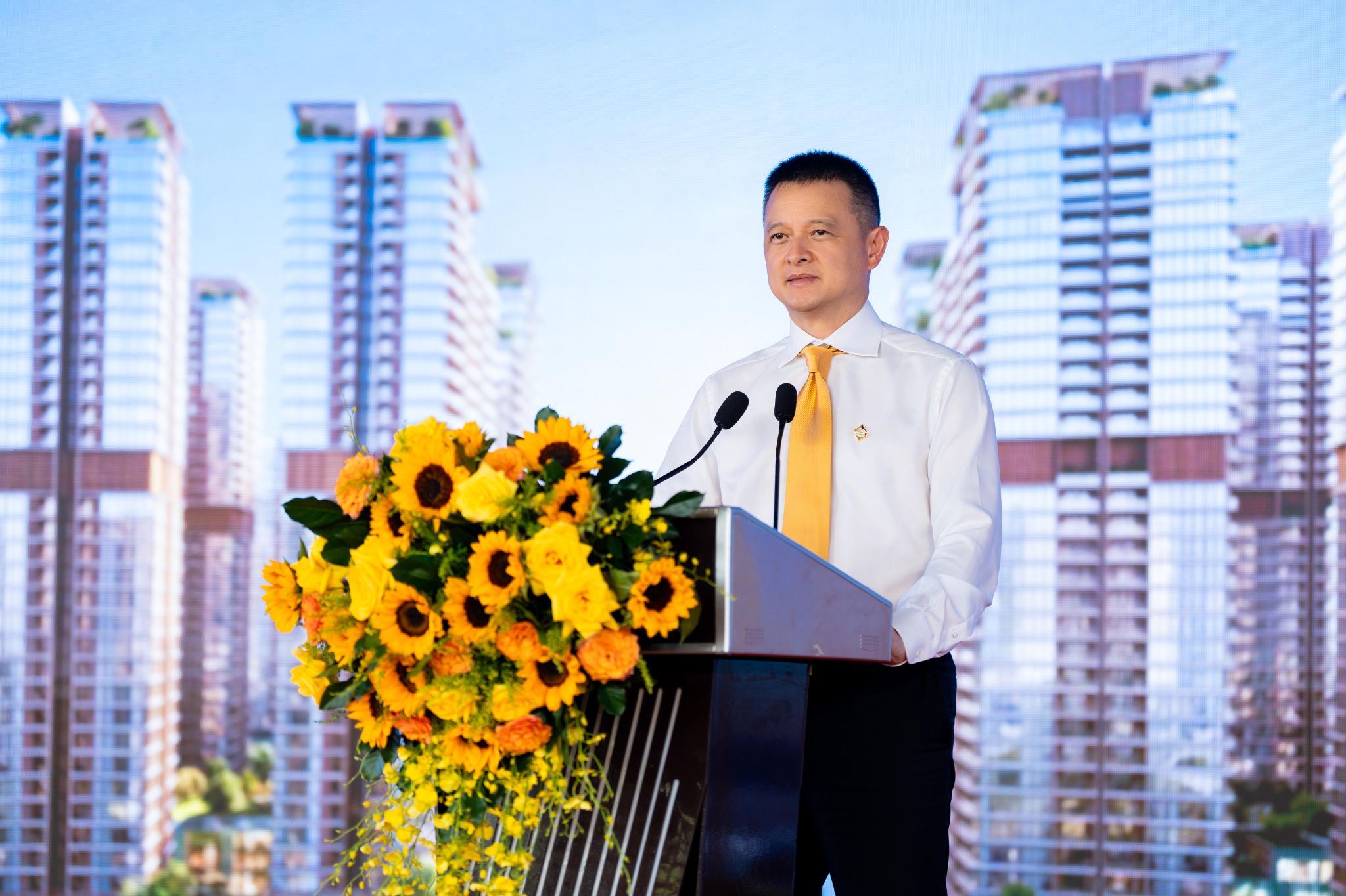 Ông Đặng Minh Trường, Chủ tịch HĐQT Tập đoàn Sun Group, phát biểu tại Lễ khởi động. Ảnh: Ánh Dương