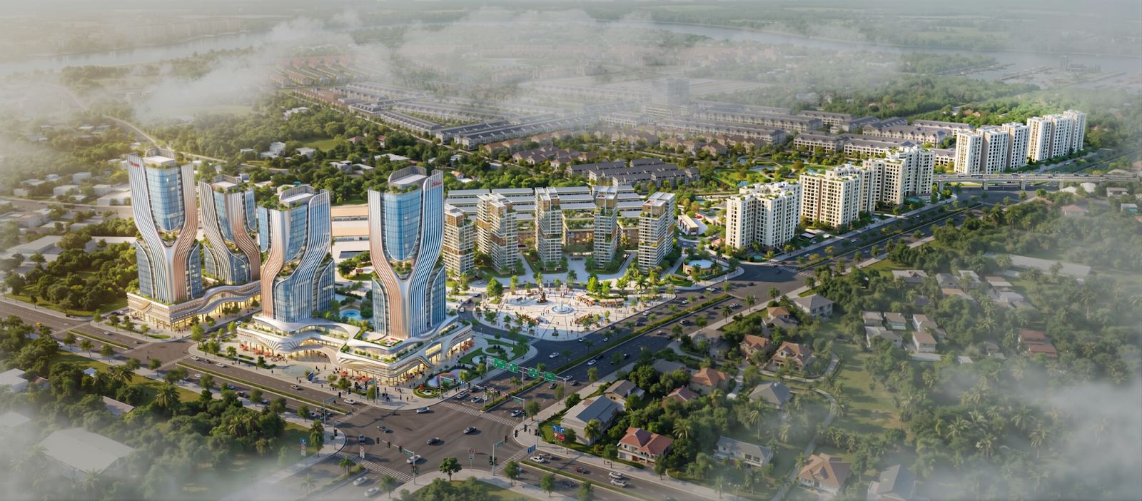 Lợi thế vị trí đắc địa tại nút giao “đường bộ - đường sắt - đường thủy” kết nối vùng của Tổ hợp dự án do Sun Group đầu tư.