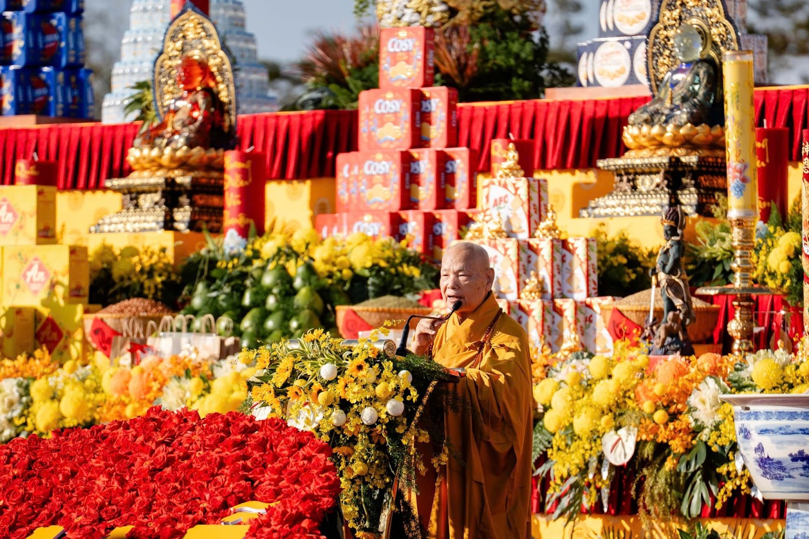 Trưởng lão Hoà thượng Thích Thiện Nhơn chủ trì nghi lễ linh thiêng.