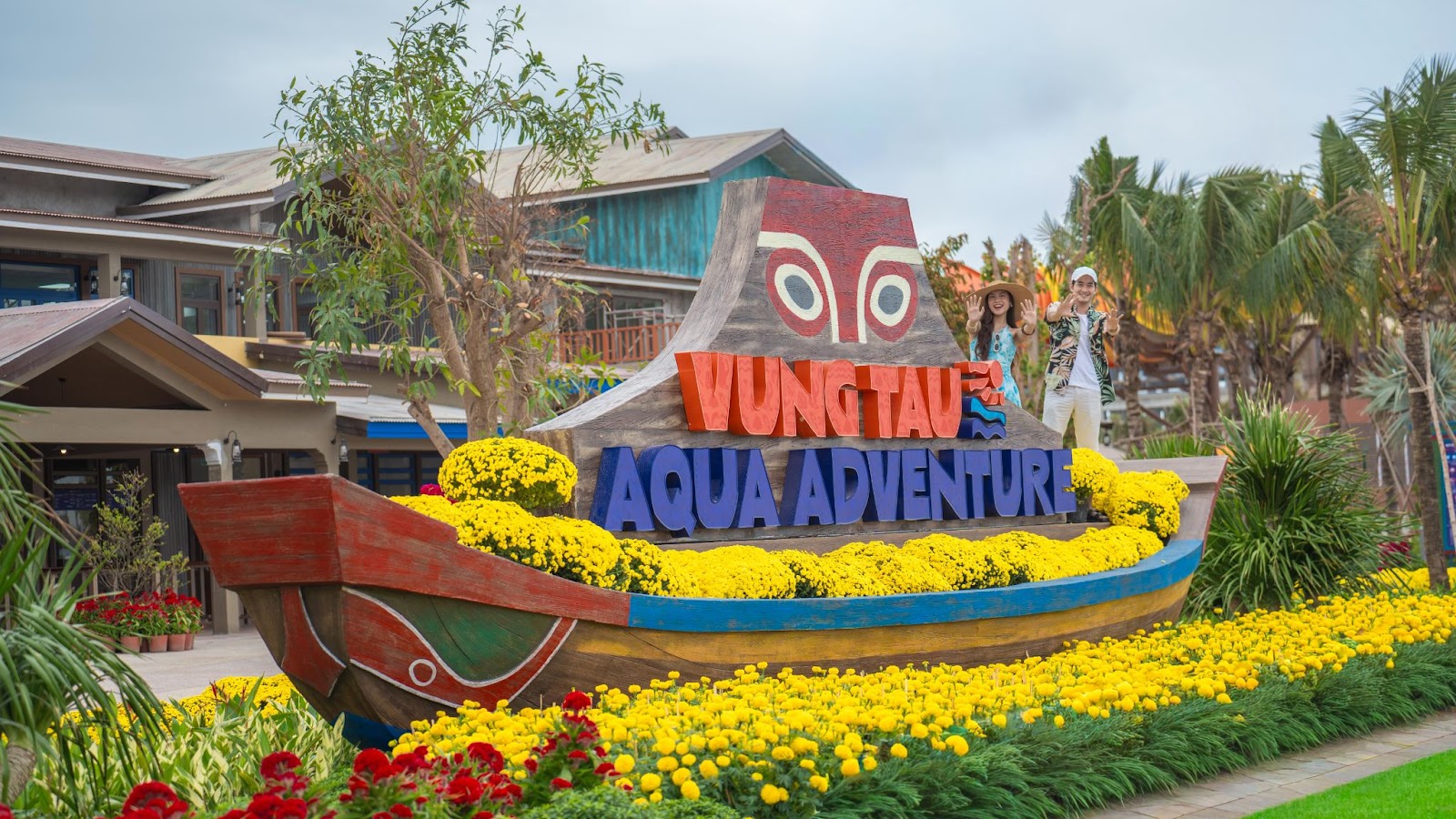 A vibrant floral display specially arranged to welcome the Tet holiday.