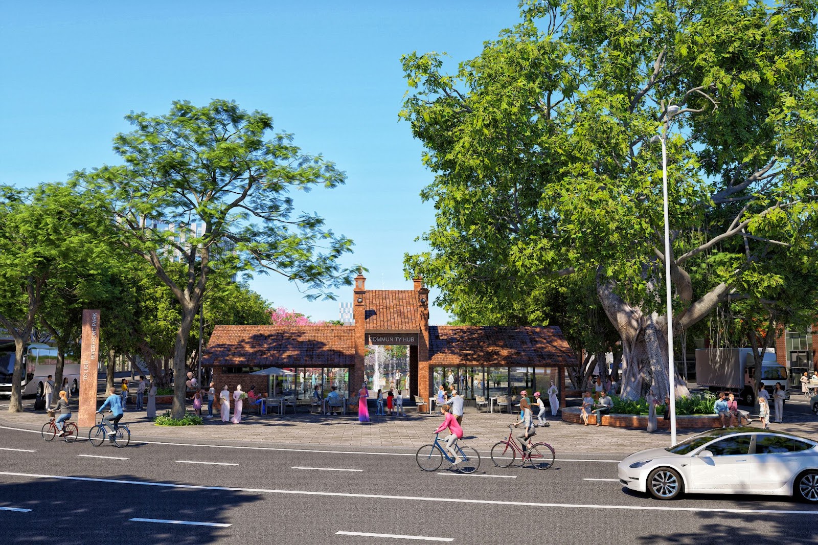 Công viên hai bên bờ sông Tô LỊch sẽ là không gian vui chơi, thư giãn của người dân thủ đô.