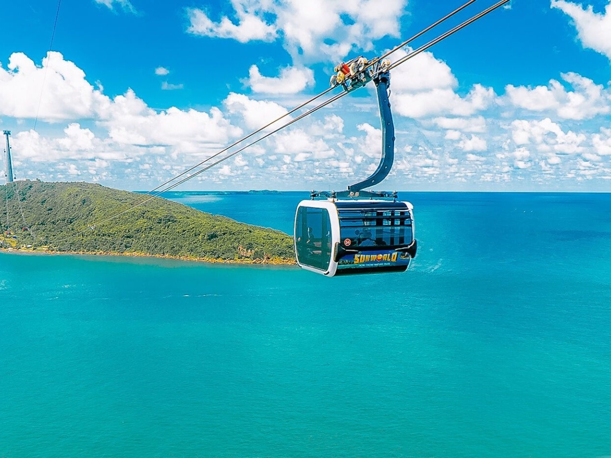 Travel by cable car and admire the panoramic view of the sea and islands from above.