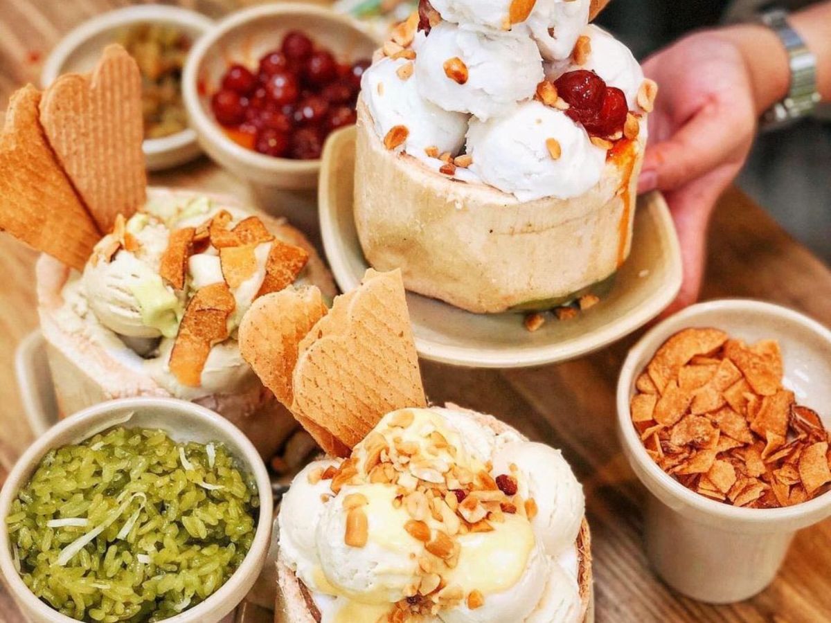 Kem dừa tại Gió Ice Cream