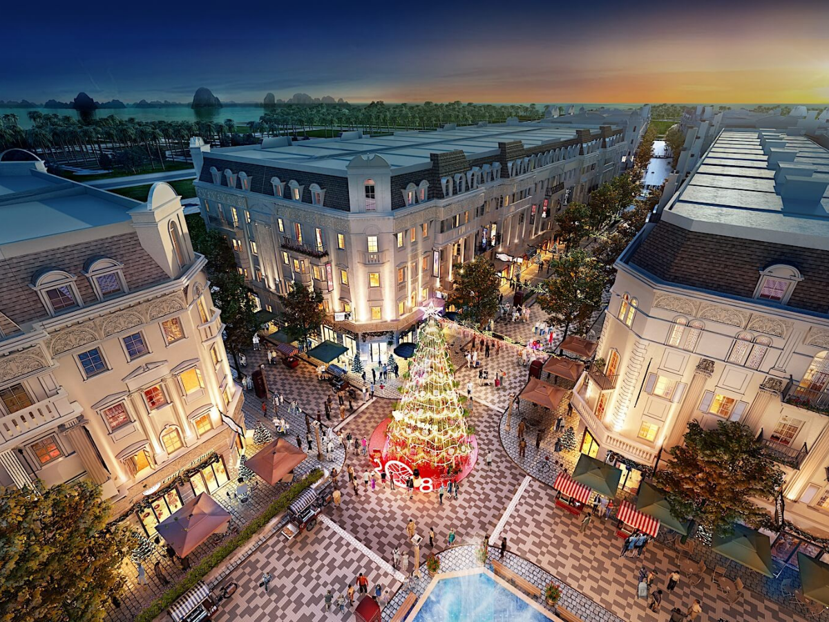 Toàn cảnh không gian ngập tràn ánh đèn tại Sun Plaza dịp Giáng sinh.