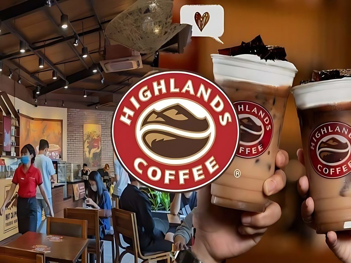 Không gian hiện đại của Highlands Coffee Bãi Cháy