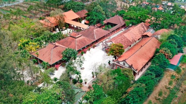 Toàn cảnh chùa Tôn Thành từ trên cao.