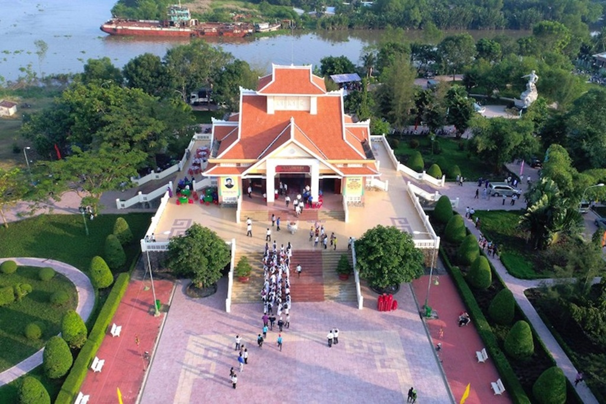 Khu di tích Vàm Nhựt Tảo nhìn từ trên cao.
