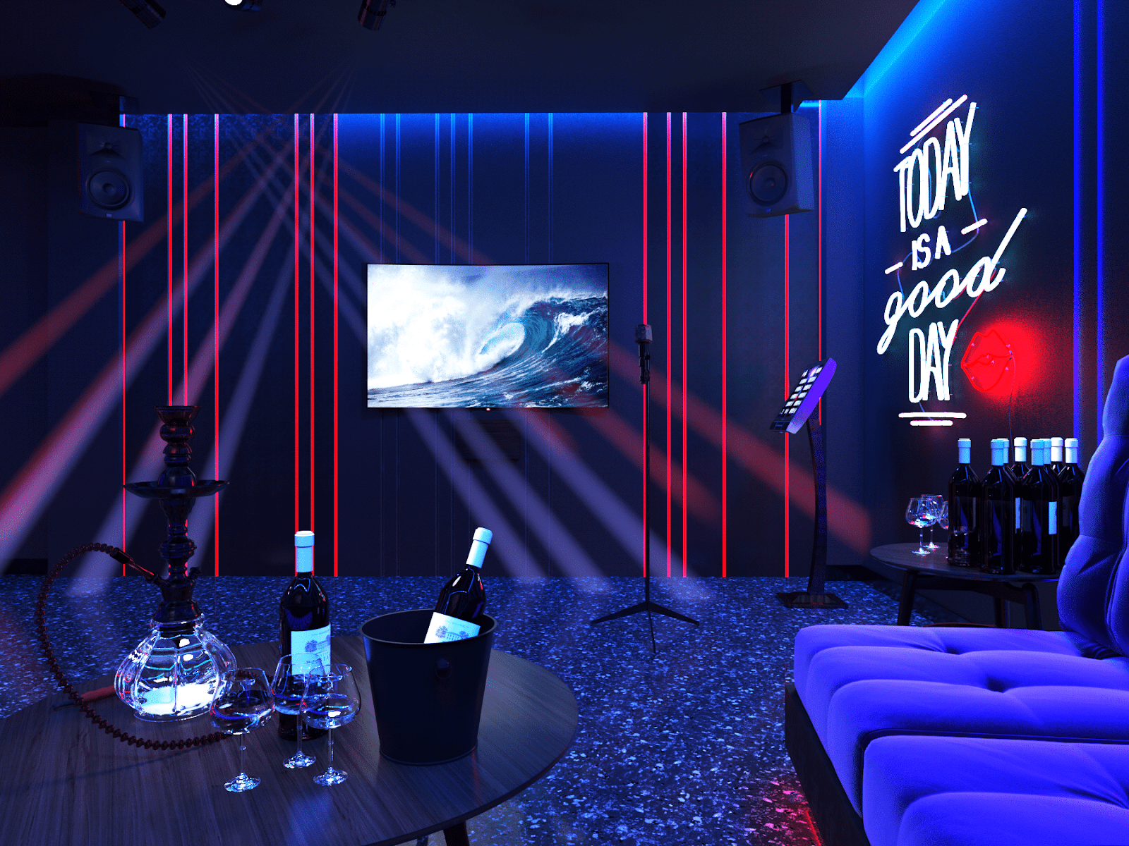 Infinity Lounge & Karaoke Sa Pa có hệ thống âm thanh, ánh sáng hiện đại đem lại trải nghiệm trọn vẹn cho du khách.