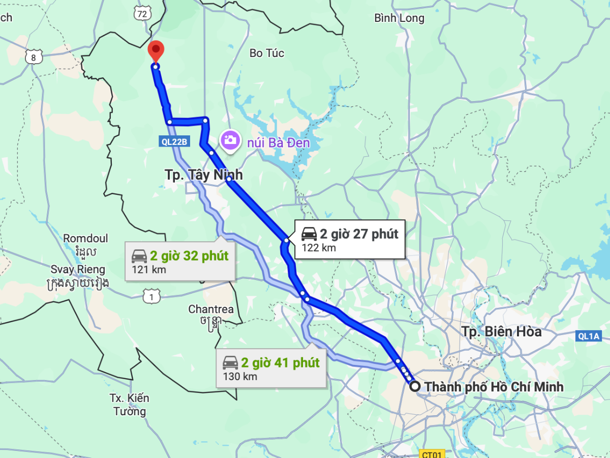 Hành trình đến vườn quốc gia Lò Gò khá thuận tiện với nhiều phương án lựa chọn