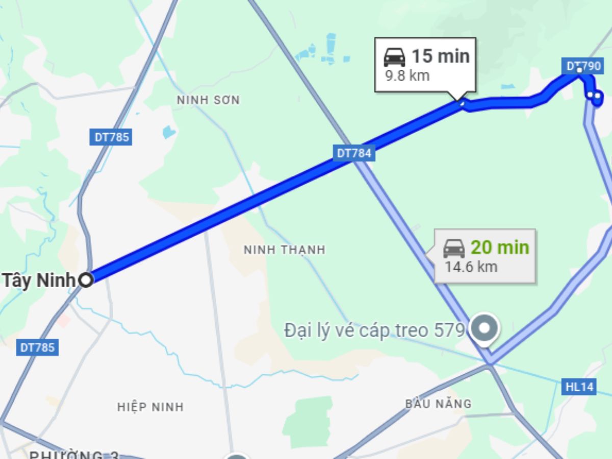 Quãng đường di chuyển đến nông trại.