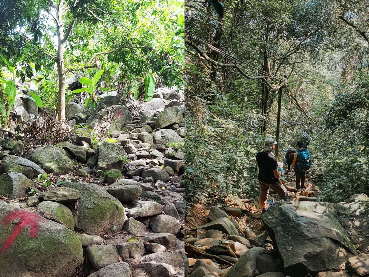 Cung đường cột điện lên núi Bà Đen khó khăn, độ dốc cao nhưng vẫn là lựa chọn được nhiều người yêu thích để khám phá ngọn núi.