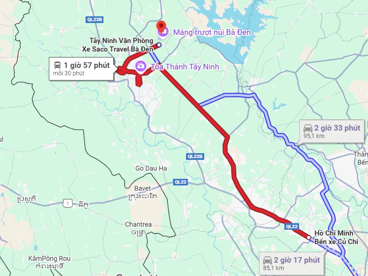 Di chuyển từ TP.HCM đi chùa Trung mất khoảng hơn 2 giờ.