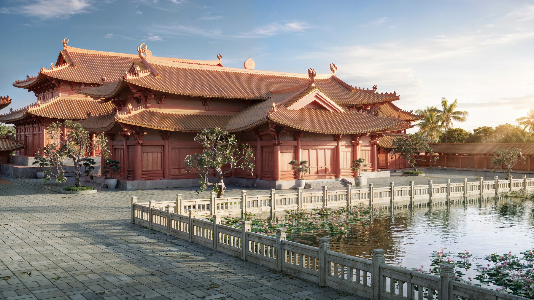 Các công trình kiến trúc xưa được tái hiện công phu tại Sun Mega City