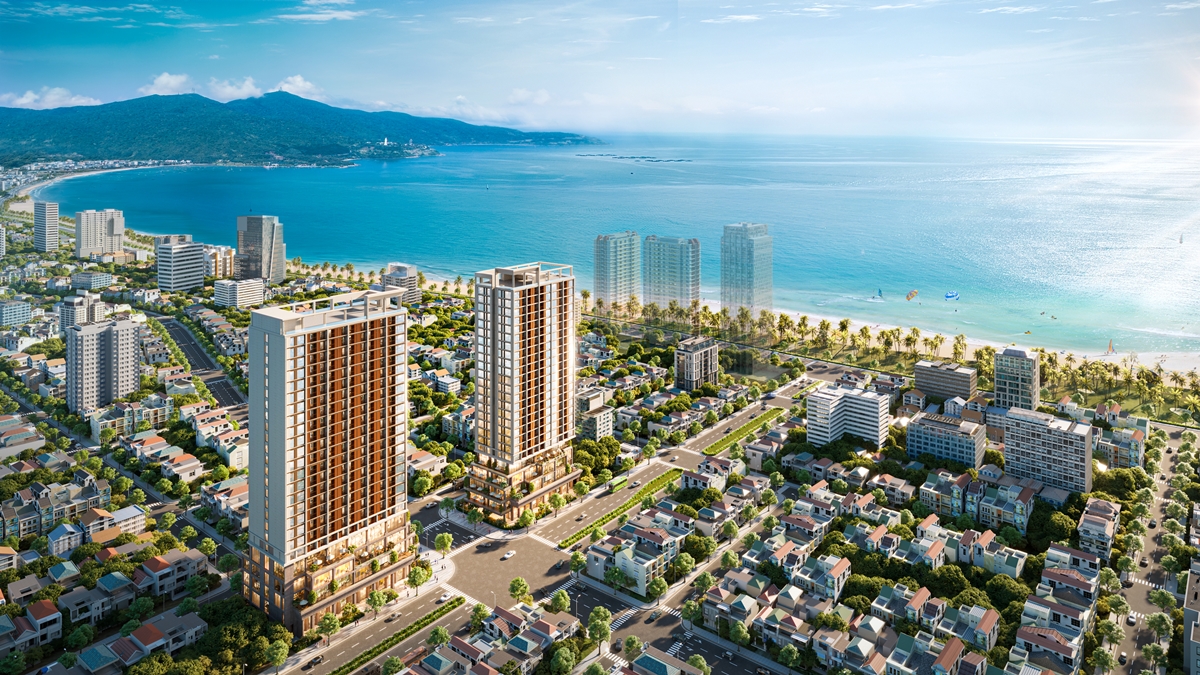 Sun Costa Residence kề biển và nằm giữa các tuyến phố du lịch sầm uất