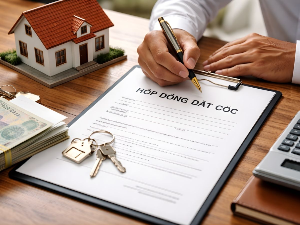 Ghi rõ số tiền đặt cọc và phương thức thanh toán.