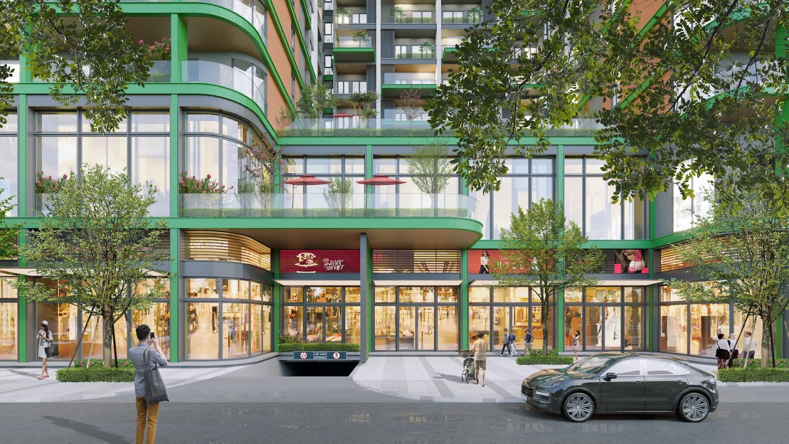 Với chuỗi dịch vụ đa dạng ngay dưới chân nhà, nhà đầu tư tránh rủi ro "chôn vốn" vào những vùng thưa vắng tiện ích. Ảnh: Sun Property.