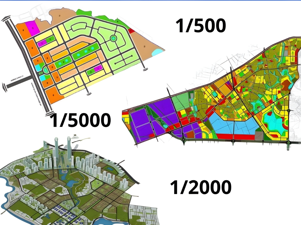 Sơ đồ thể hiện sự khác biệt rõ nét giữa quy hoạch 1/2000 và 1/500 chi tiết.