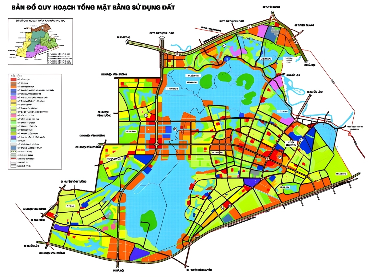Bản đồ quy hoạch 1/2000 thể hiện rõ các nhóm đất chức năng đô thị.