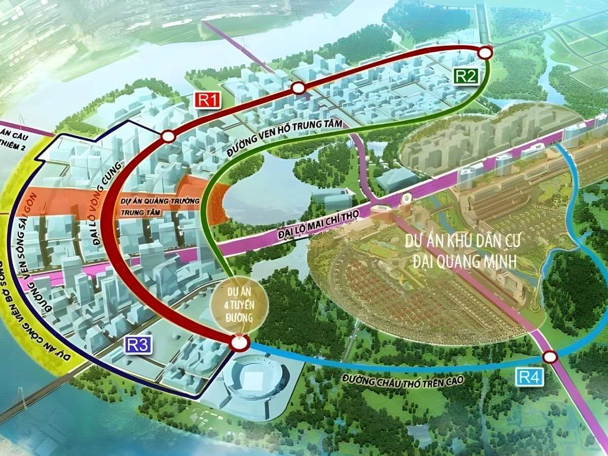 Bản quy hoạch 1/2000 thể hiện thông tin chi tiết về phân khu chức năng đô thị.