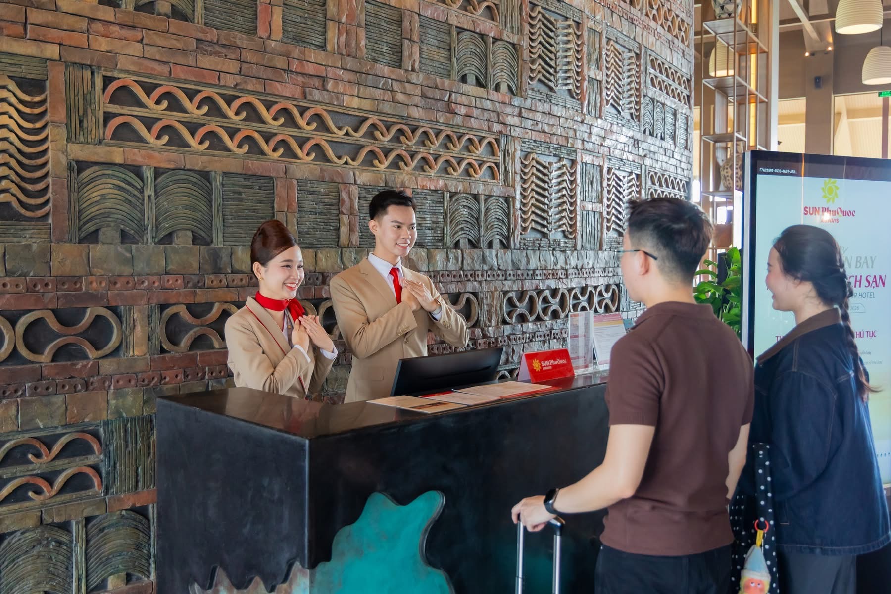 Quầy làm thủ tục của Sun PhuQuoc Airways tại khách sạn