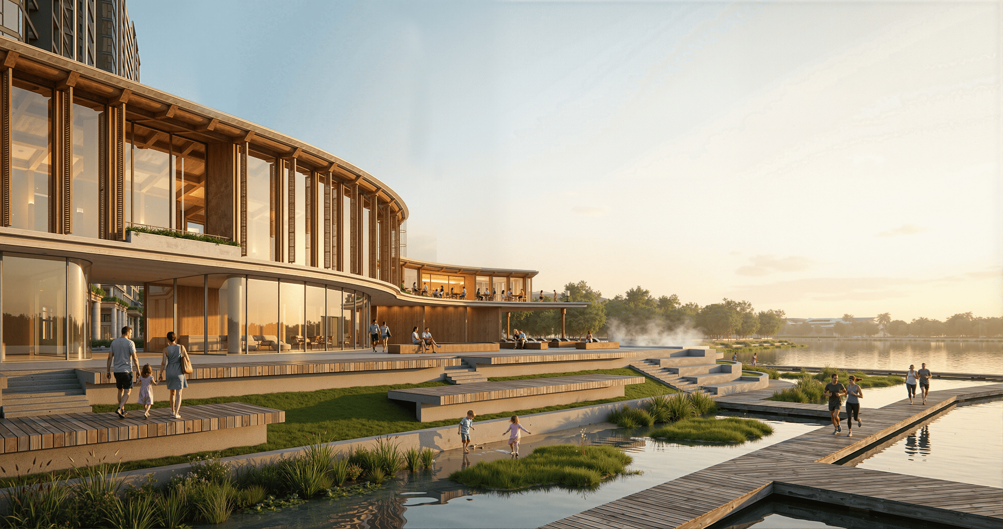 Tổ hợp Clubhouse Onsen ven sông thiết lập đặc quyền trị liệu 365 ngày cho cư dân.