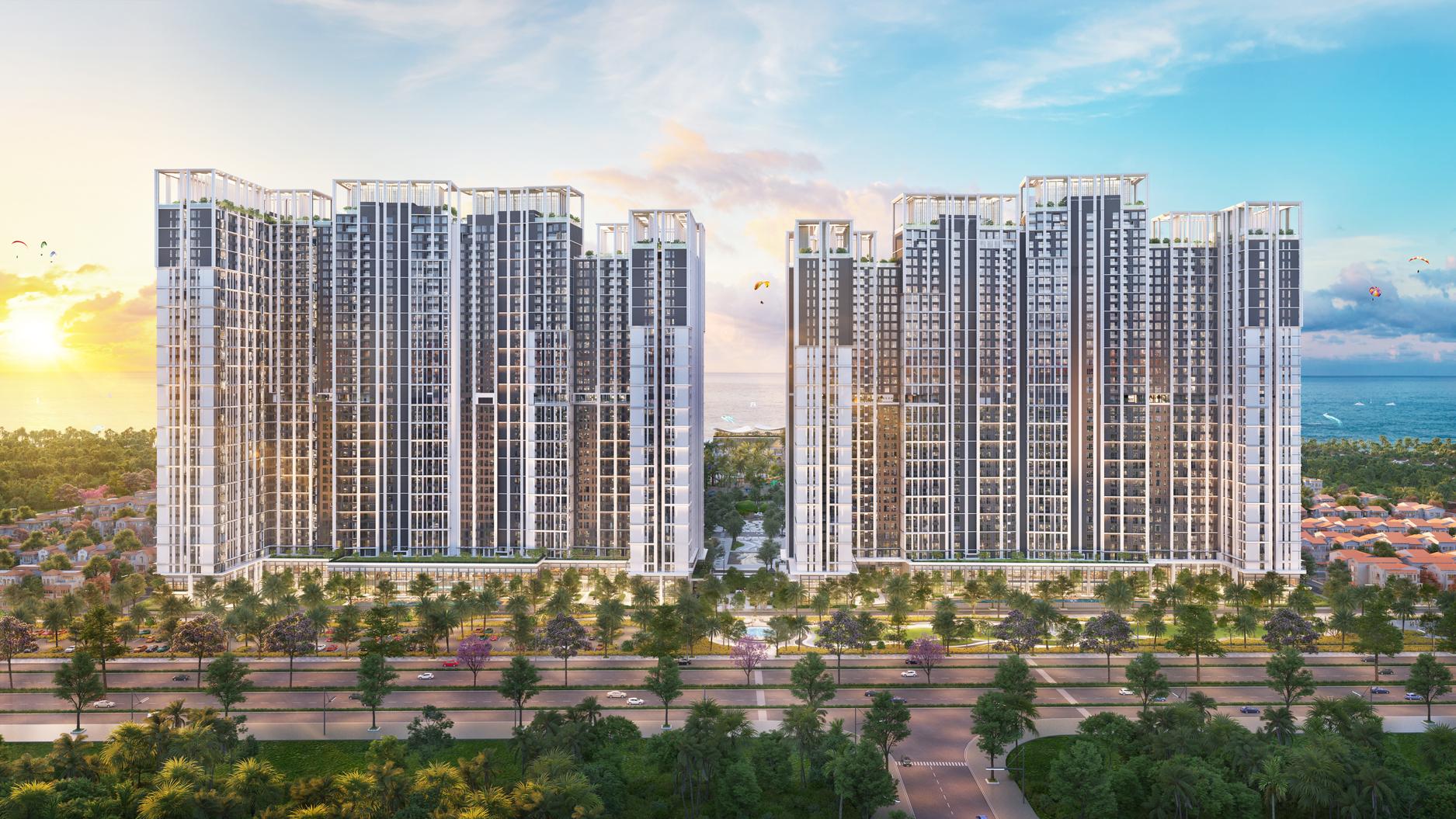Những tòa tháp trắng tinh khôi hiện diễn kiêu hãnh trên biển Bãi Sau.