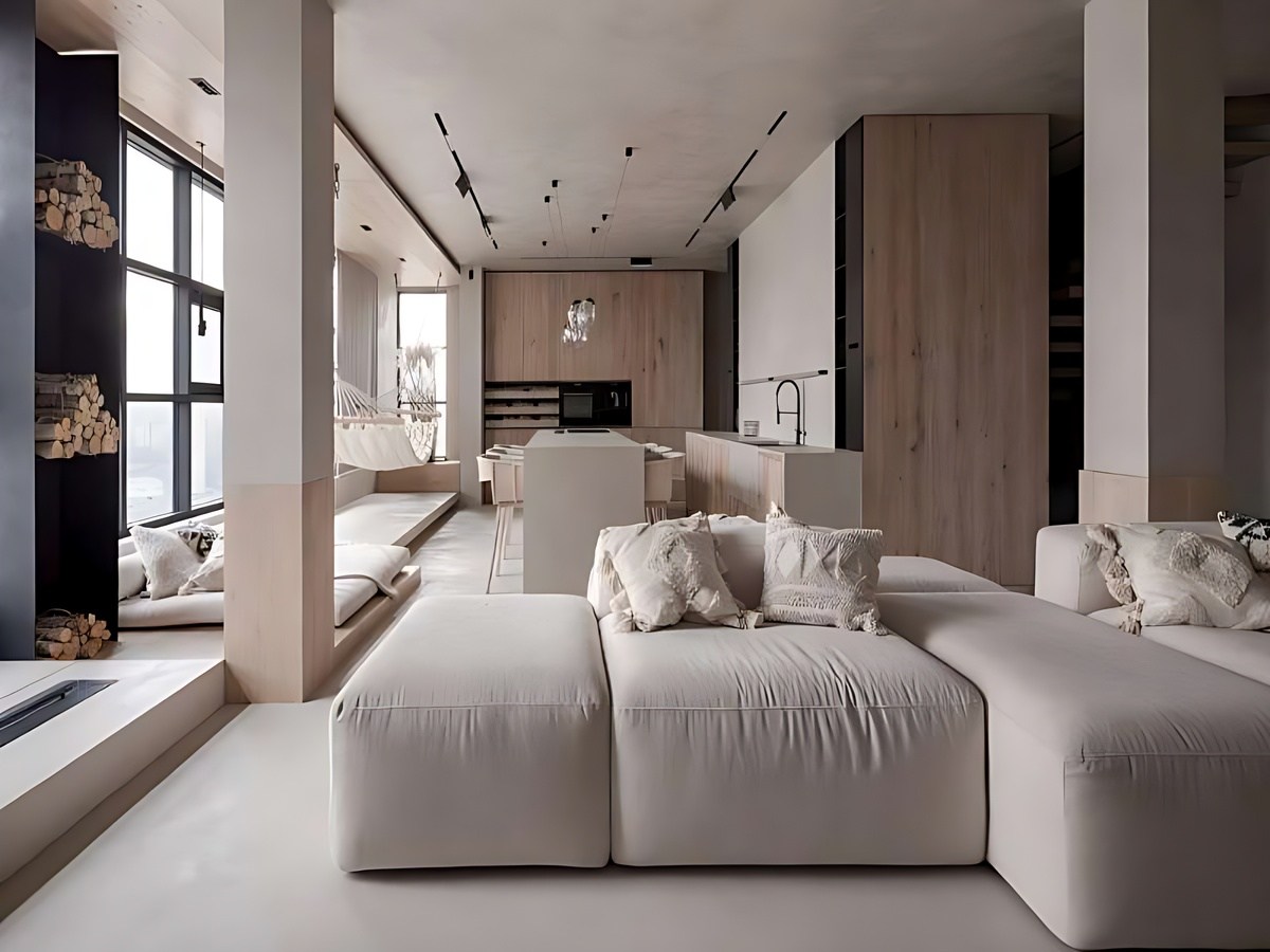 Phong cách tối giản và hiện đại giúp tối ưu chi phí và công năng cho căn hộ 2 phòng ngủ.