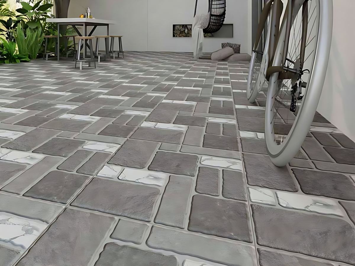 Kích thước gạch và hệ thống mạch nối giúp tăng độ bám cho sàn khu vực ẩm ướt.