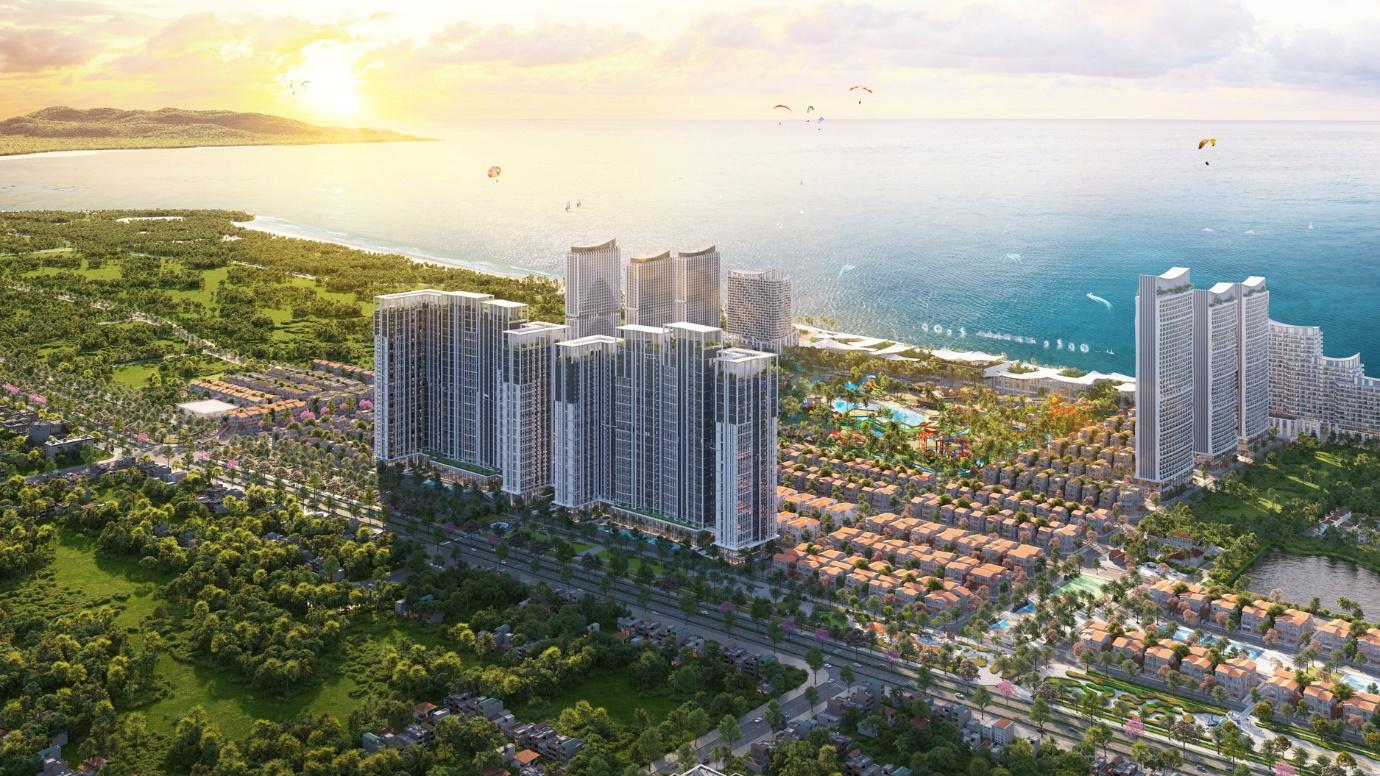 Các tòa tháp Beacon Tower khắc họa biểu tượng hải đăng.