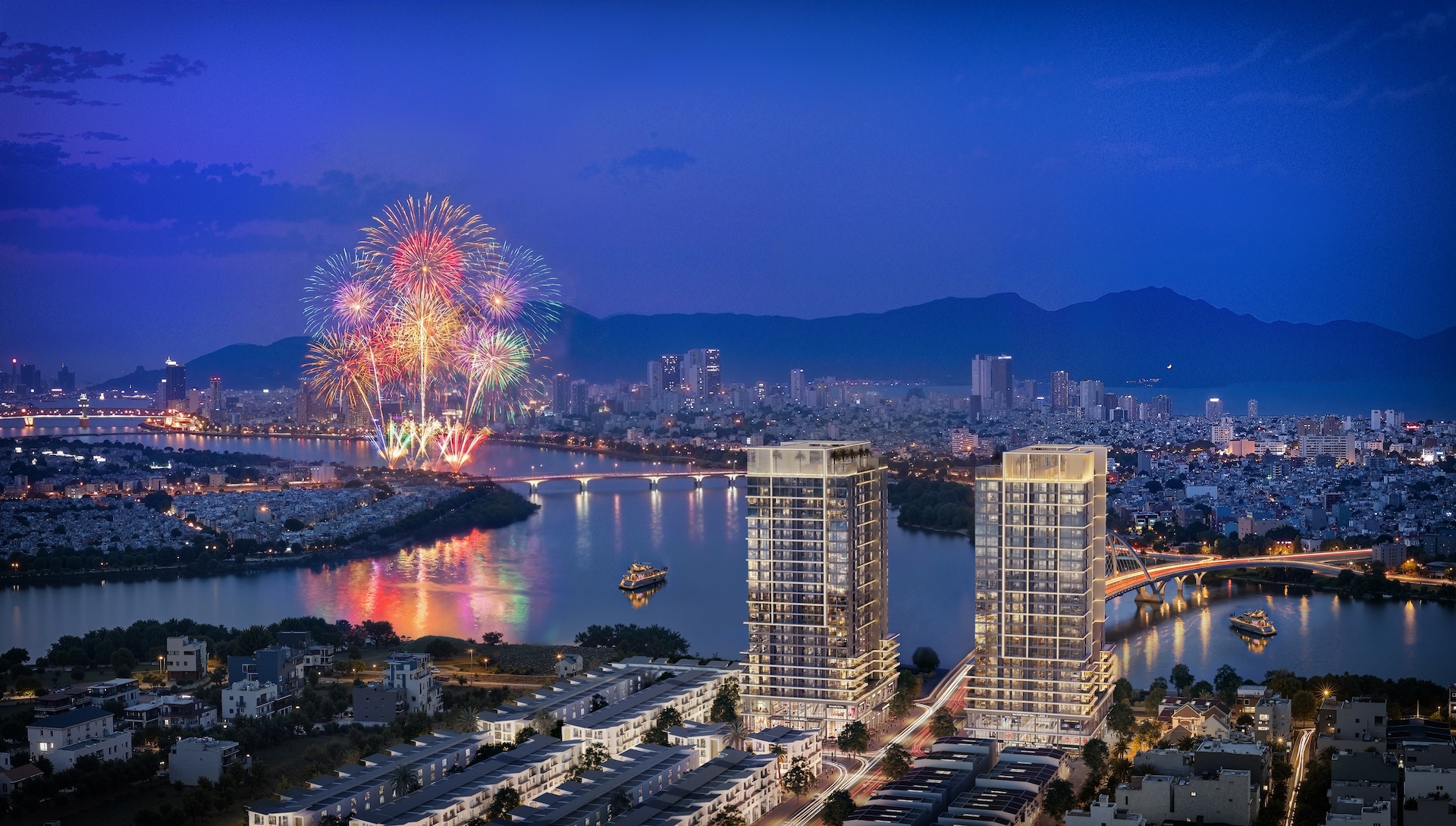 Tổ hợp S-Light Tower sở hữu tọa độ đắc địa tại ngã ba sông Hàn, sông Cẩm Lệ và sông Đô Tỏa.