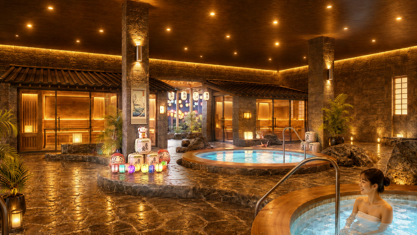 Sun Festo Town sở hữu hệ tiện ích Onsen đẳng cấp với dòng khoáng nóng từ Quang Hanh. Ảnh minh họa: Sun Property.