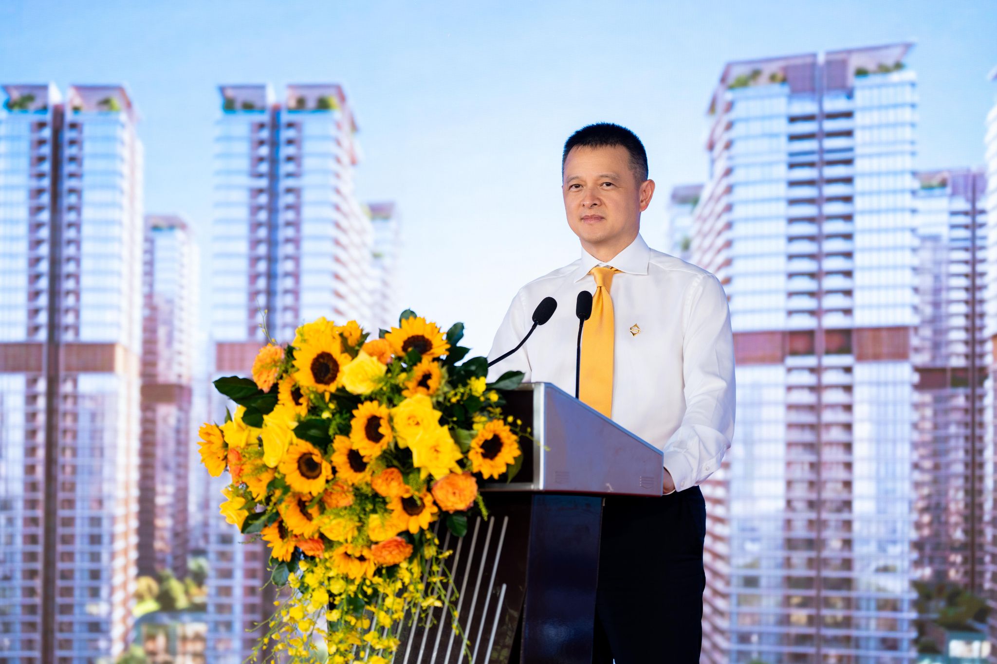 Ông Đặng Minh Trường, Chủ tịch HĐQT Tập đoàn Sun Group, phát biểu tại Lễ khởi động. Ảnh: Ánh Dương