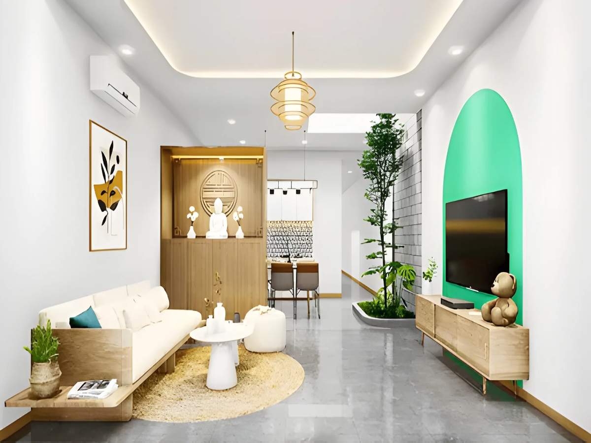 Nhà cấp 4 bố trí không gian trên một mặt sàn, thuận tiện sinh hoạt hàng ngày.