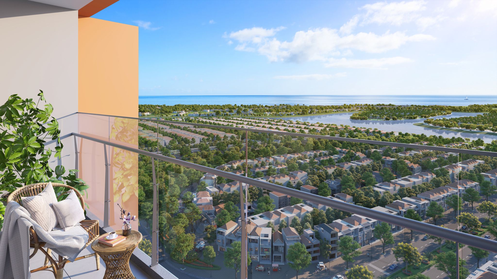 Không gian sống sinh thái, đậm chất nghỉ dưỡng của dòng sản phẩm penthouse. Ảnh: Sun Property.