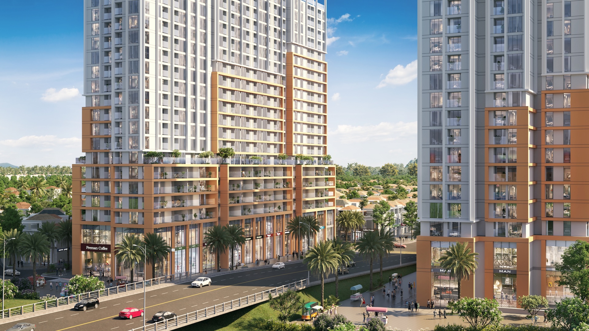 Sản phẩm shophouse khối đế với thiết kế thông minh, mở ra không gian lý tưởng cho đa dạng các mô hình kinh doanh. Ảnh: Sun Property.