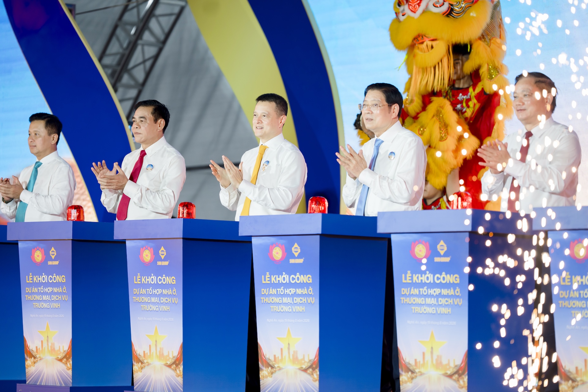 Lễ khởi công tổ hợp nhà ở, thương mại dịch vụ gần 9.000 tỷ đồng do Sun Group đầu tư tại trung tâm Nghệ An