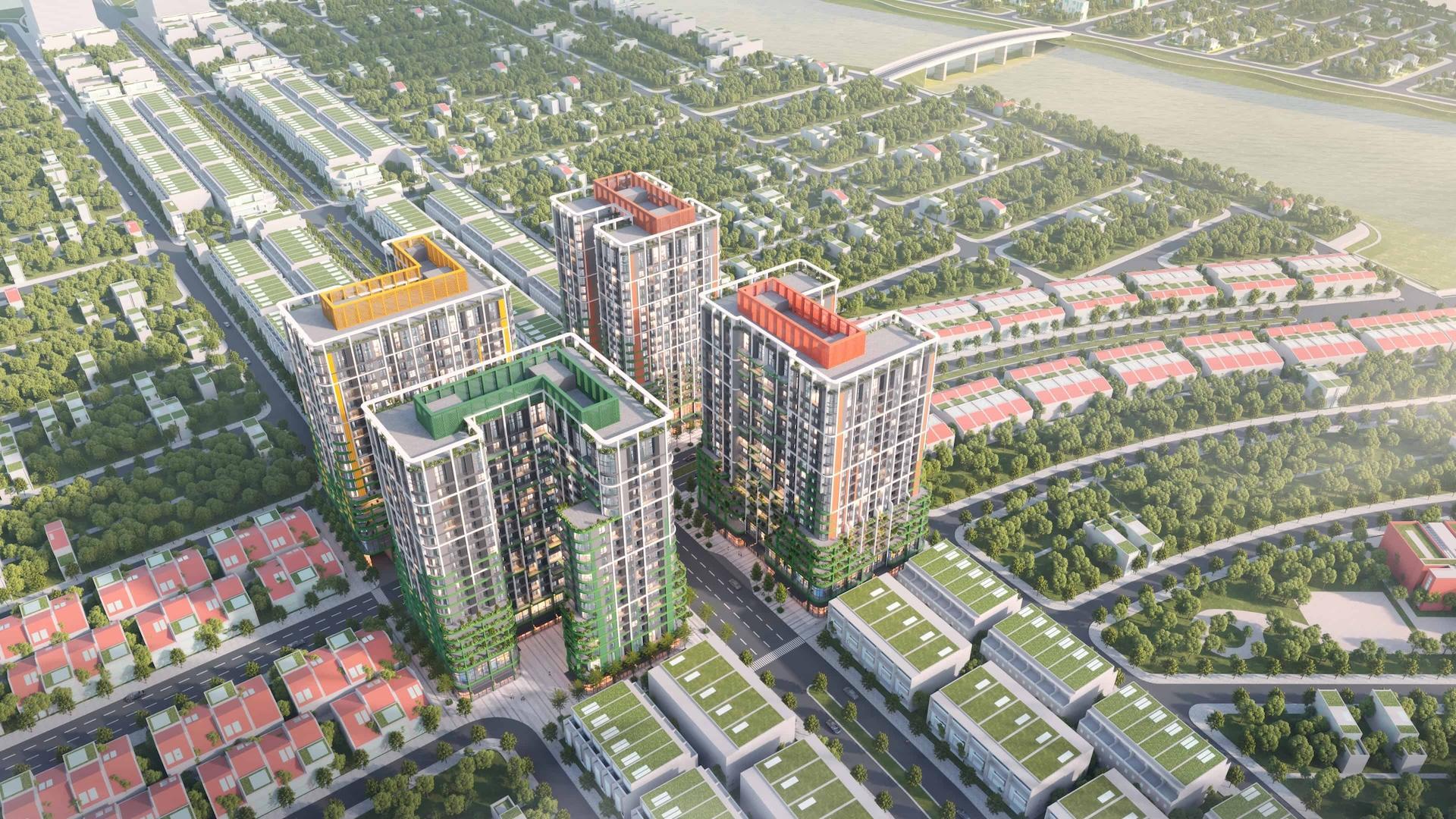Bốn tòa tháp FourS Tower sở hữu kiến trúc mang cảm hứng bốn mùa trong năm. Ảnh minh họa: Sun Property.