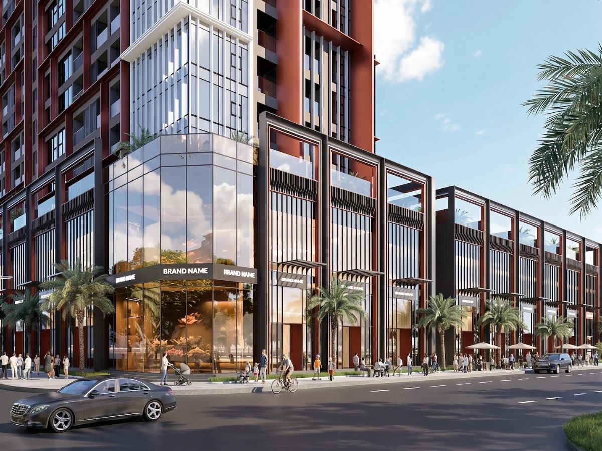Mặt bằng linh hoạt của shophouse khối đế mở rộng khả năng khai thác thương mại
