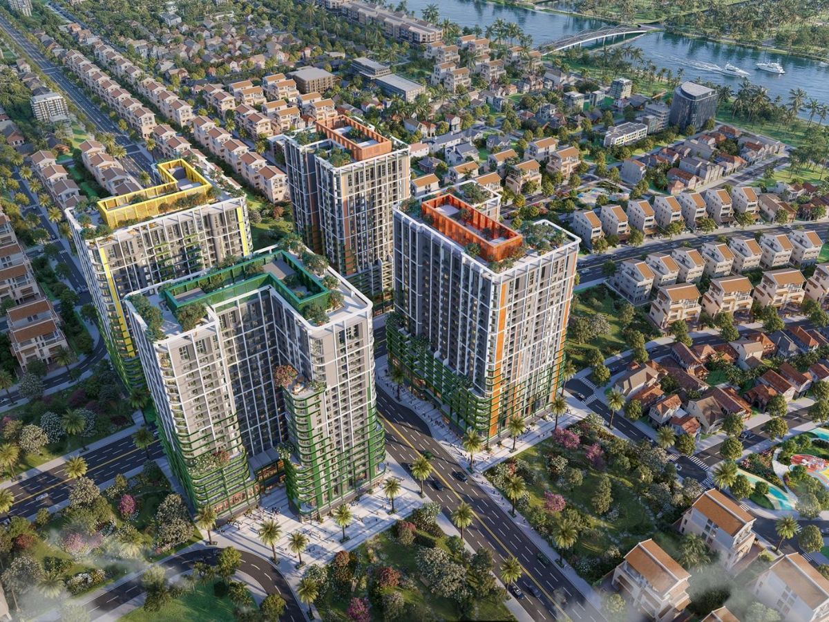 Tháp Mùa Xuân F2 FourS Tower nằm tại giao lộ Nguyễn Phước Lan – Minh Mạng, phía Nam Đà Nẵng