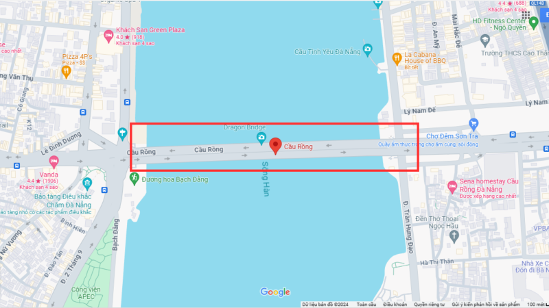 Cầu Rồng trên Google Maps