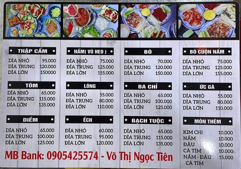 Menu đa dạng, các món nướng chỉ từ 55.000 VNĐ