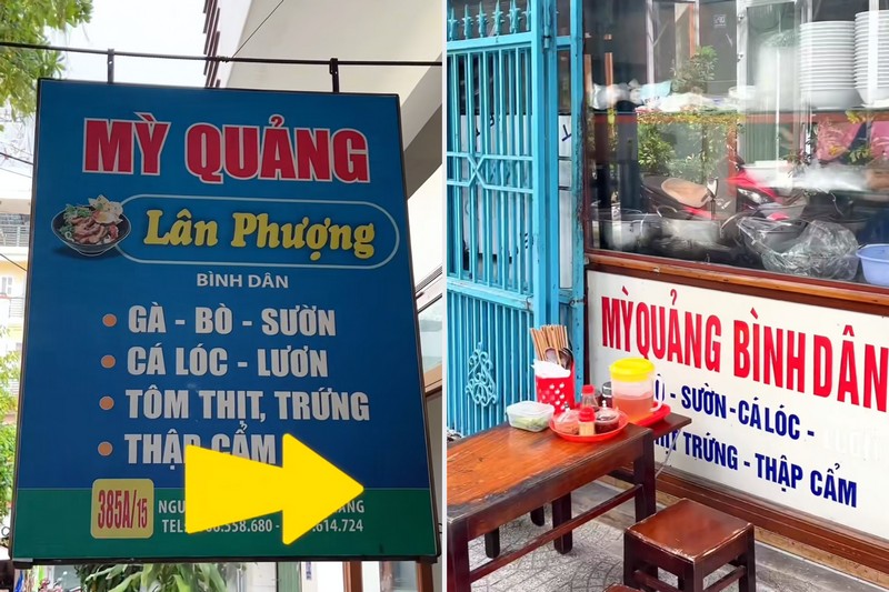 Mì Quảng Lân Phượng nằm núp trong con hẻm Nguyễn Văn Linh nhưng khá thoáng và rộng rãi