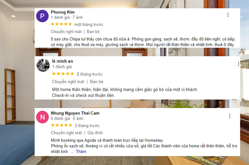 Du khách đến ChiPa Homestay đều rất hài lòng với chất lượng dịch vụ tại đây