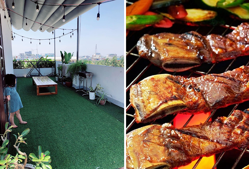 Sân thượng rộng rãi, thoáng mát thích hợp cho buổi tiệc BBQ