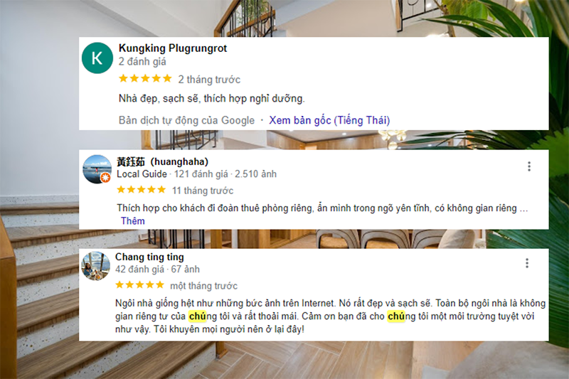 Gạo Homestay được du khách trong nước và ngoài nước đánh giá rất tích cực